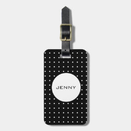 Modern Chic White Polka Dot Mönster Anpassningsbar Bagagebricka