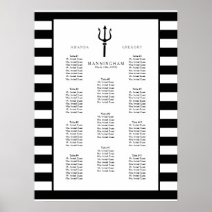 MODERN Chic Wide Rand med Trident Bröllop-säte Poster