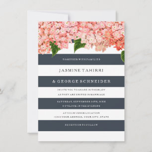 MODERN Chic Wide Rand Vintage Hydrangea Blommigt Inbjudningar