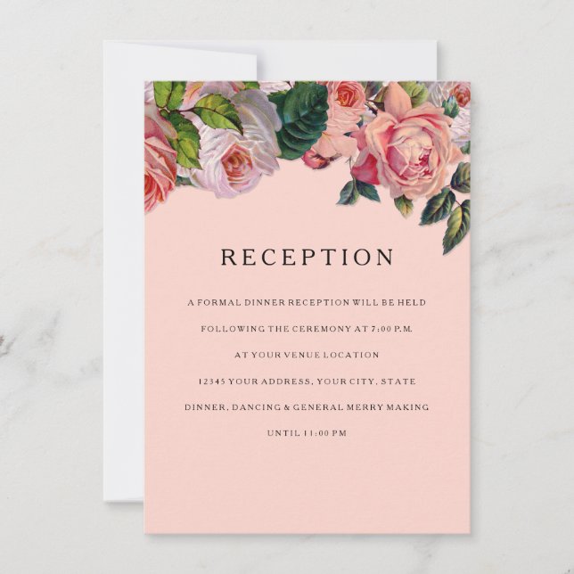 MODERN Chic Wide Rand w Ro, Reception Inbjudan (Framsida)
