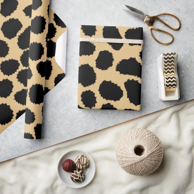 Modern Chic Wildlife Cheetah Animal Print Mönster Presentpapper (Hantverk)