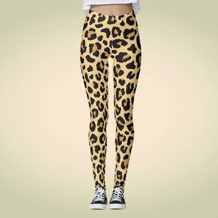 Modern Chic Wildlife Leopard Animal Print Mönster Leggings