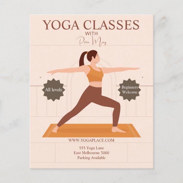 Modern Chic Yoga Instructor Studio-klasser Flygblad (Framsidan)