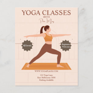 Modern Chic Yoga Instructor Studio-klasser Flygblad