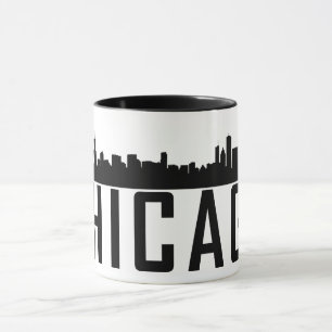 Modern Chicago City Panoramic Skyline Silhouette Mugg