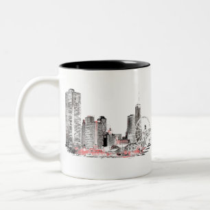 Modern Chicago Skyline Två-Tonad Mugg