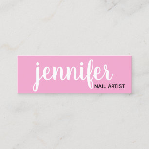 Modern chick rosa nagelartist mini visitkort