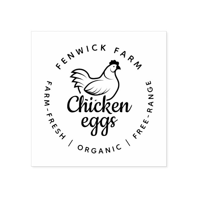 Modern Chicken Egg Farm Custom Small Business Logo Stämpel (Tryck)