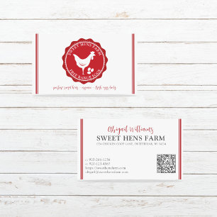 Modern Chicken Eggs Farm QR-kod Visitkort