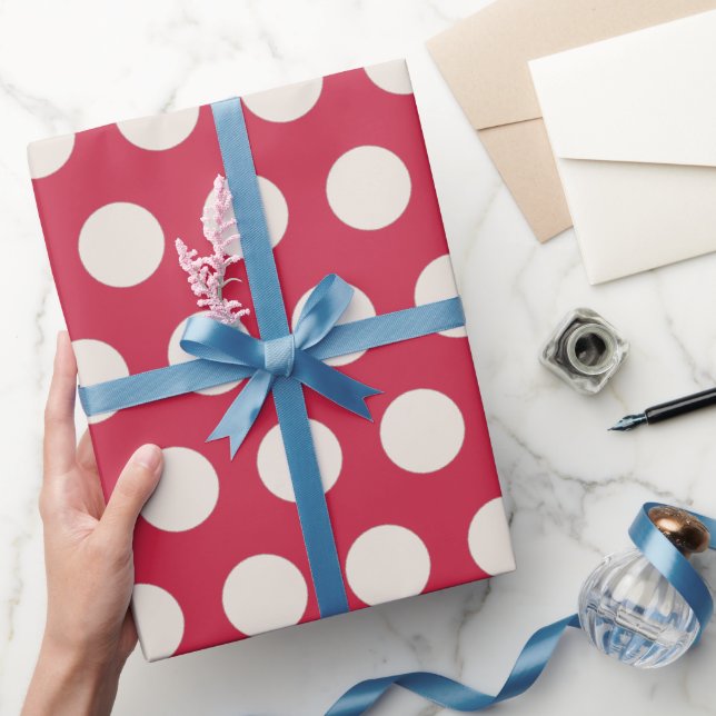 Modern Chili Pepper och Cream Polka dots jul Presentpapper (Gifting)