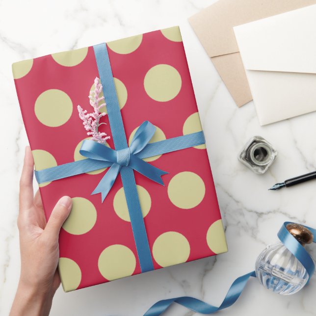 Modern Chili Pepper och Olive Polka dots jul Presentpapper (Gifting)