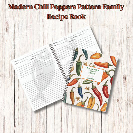 Modern Chili Peppers Mönster Family Recipe Bok