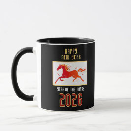 Modern Chinese Fire Horse New Year 2026  Mugg