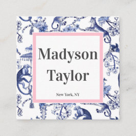 Modern Chinoiserie Anpassningsbar Typography Fyrkantigt Visitkort