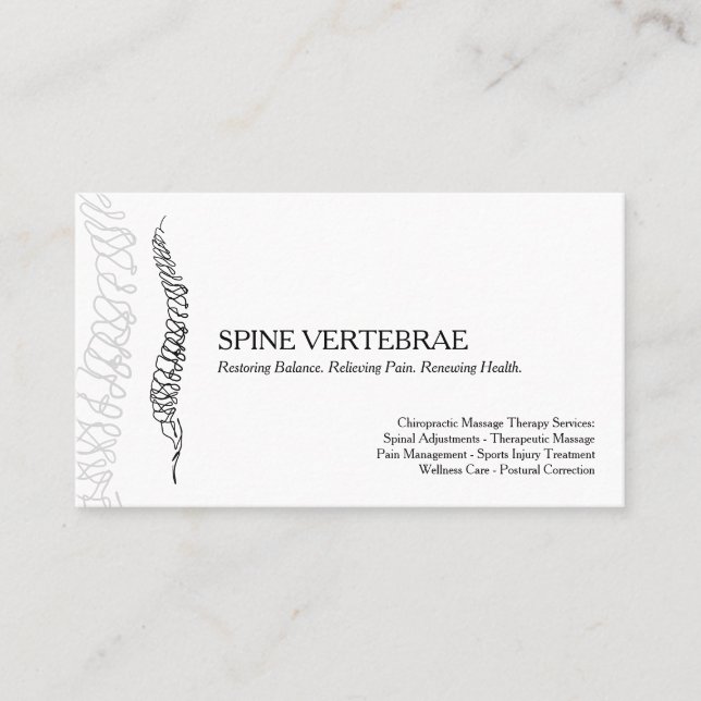 Modern Chiropractic Massage Therapy Visitkort (Framsida)