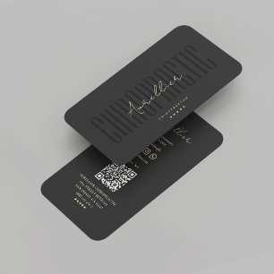 Modern Chiropractor Chiropraktic Therapist Black Visitkort