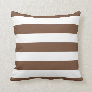 Modern Chocolate Brown och White Rand Kudde