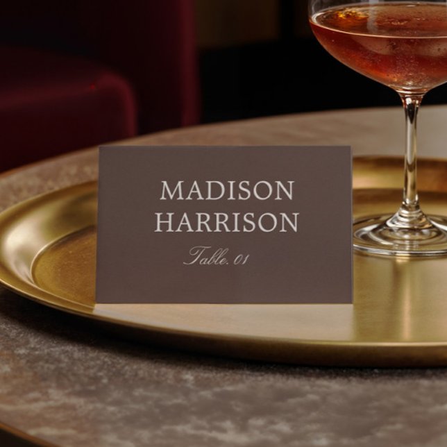 Modern Chocolate Brown Wedding Place Card DIY Inbjudningar (Skapare uppladdad)