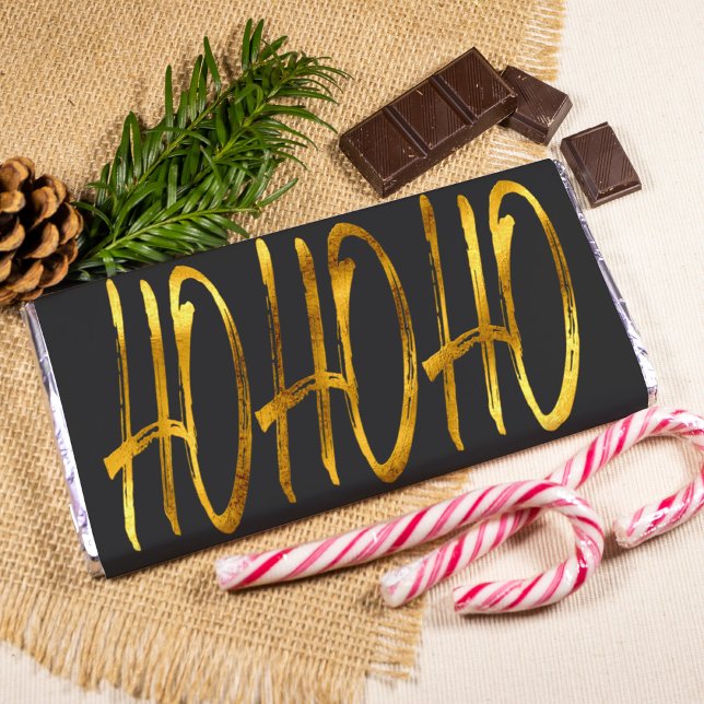 Modern chokladomslagare för svart & guld-christmas fototryck (Skapare uppladdad)