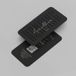 Modern Choreograf Dancing Dancer Black Guld Visitkort
