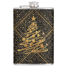 Modern, Chrismas Tree, Black Gold Cross Pattern  Fickplunta