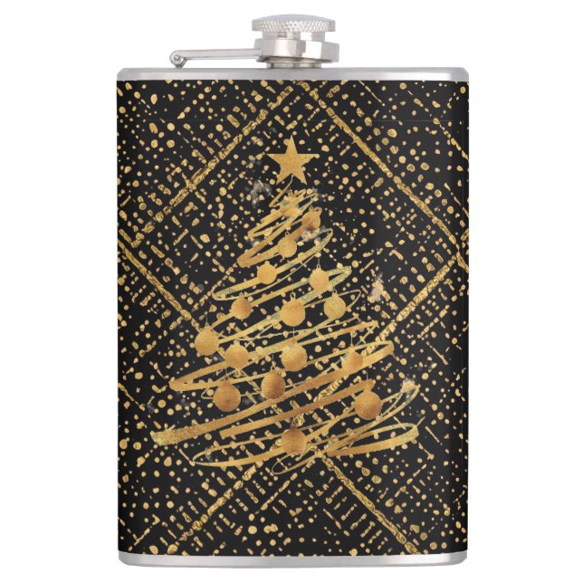 Modern, Chrismas Tree, Black Gold Cross Pattern  Fickplunta (Framsidan)
