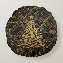 Modern, Chrismas Tree, Black Gold Cross Pattern