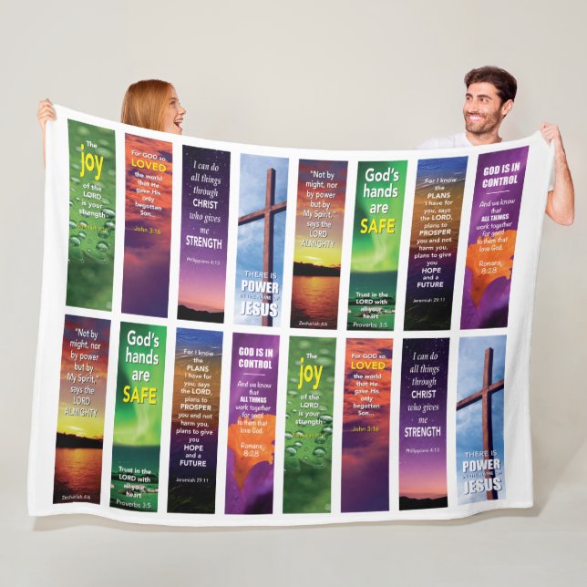 Modern Christian Bible Scripture Verses Fleecefilt (På plats)