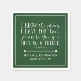 Modern Christian Bible Verse Grönt Studenten Pappersservett