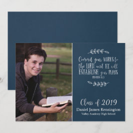 Modern Christian Bible Verse Studenten Photo Inbjudningar