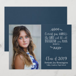 Modern Christian Bible Verse Studenten Photo Inbjudningar
