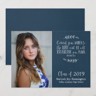 Modern Christian Bible Verse Studenten Photo Inbjudningar