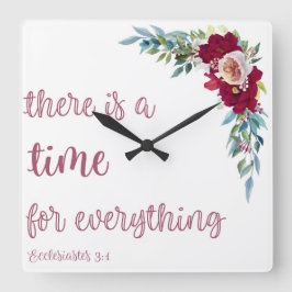 Modern Christian Clock | Ecclesiastes 3:1 Fyrkantig Klocka