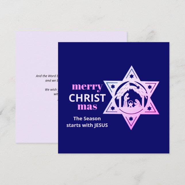 Modern Christian Ntivity CHRISTmas Card (Fram/baksida)