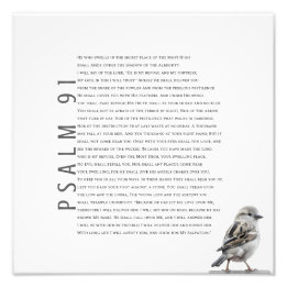 Modern Christian Psalm 91 Cute Little Bird Fototryck