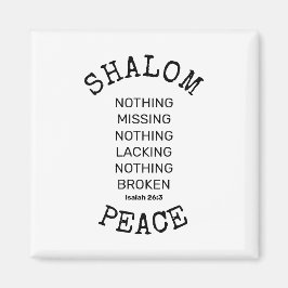 Modern Christian SHALOM PEACE Magnet