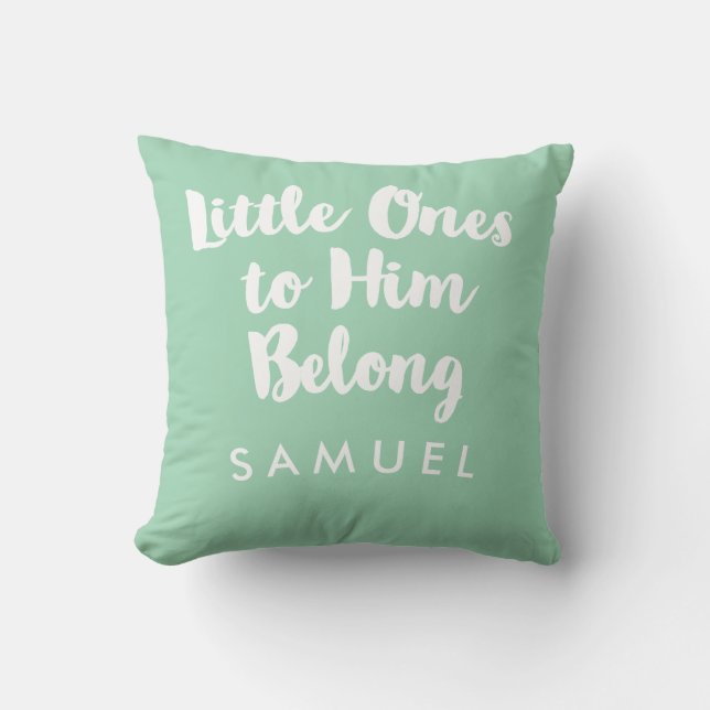 Modern Christian Typografiska Nursery Pillow Kudde (Framsida)