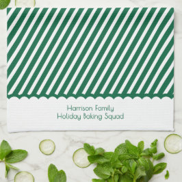 Modern Christmas Family Green Holiday Baking Squad Kökshandduk