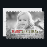 MODERN CHRISTMAS | HELGDAG PHOTO-KORT JULKORT<br><div class="desc">Modern julfotoport med rött och grönt med fet helgdag övertäckning. ELKE CLARKE© Versatile design med ord "God jul" i rött och grönt. Lägg till bild, ditt namn och år, i ett textteckensnitt för återgivning och skicka till familj och vänner för helgdagarna. Grönt och vitt rand mönster på baksidan. Annan tillgänglig...</div>