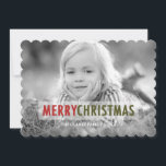 MODERN CHRISTMAS | HELGDAG PHOTO-KORT JULKORT<br><div class="desc">Modern julfotoport med rött och grönt med fet helgdag övertäckning. ELKE CLARKE© Versatile design med ord "God jul" i rött och grönt. Lägg till bild, ditt namn och år, i ett textteckensnitt för återgivning och skicka till familj och vänner för helgdagarna. Grönt och vitt rand mönster på baksidan. Annan tillgänglig...</div>