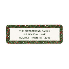 Modern Christmas Holly Leaf Return Address Labels Returadress Etikett