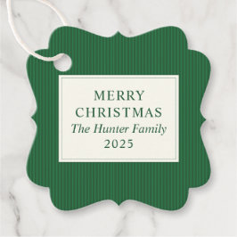 Modern Christmas Minimal Holiday Favor Green Gåvor Etiketter