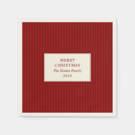 Modern Christmas Minimal Holiday Red Stripes Pappersservett