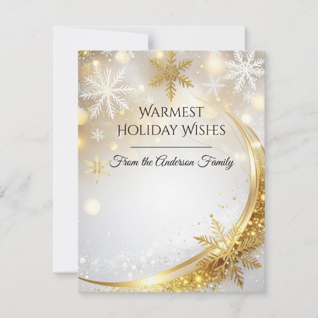 Modern Christmas & New Year Card Elegant Julkort (Framsida)