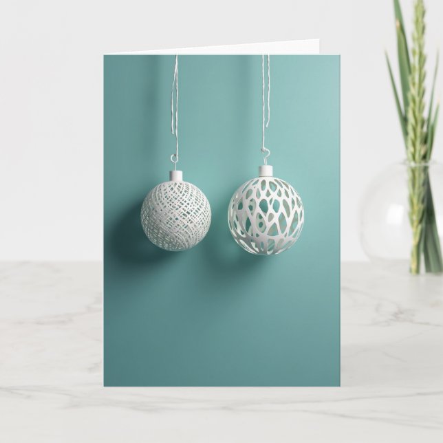 Modern Christmas Ornament Card Kort (Framsida)