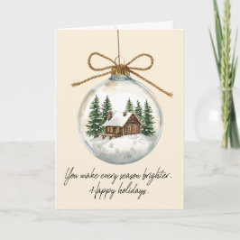 Modern Christmas Ornament Folded Holiday Card Helgkort