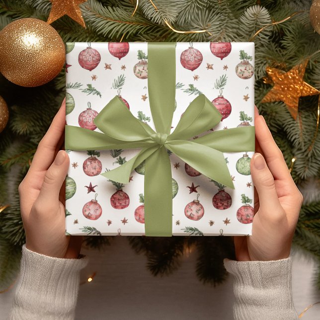 Modern Christmas Ornaments Wrapping Paper Presentpapper (Skapare uppladdad)