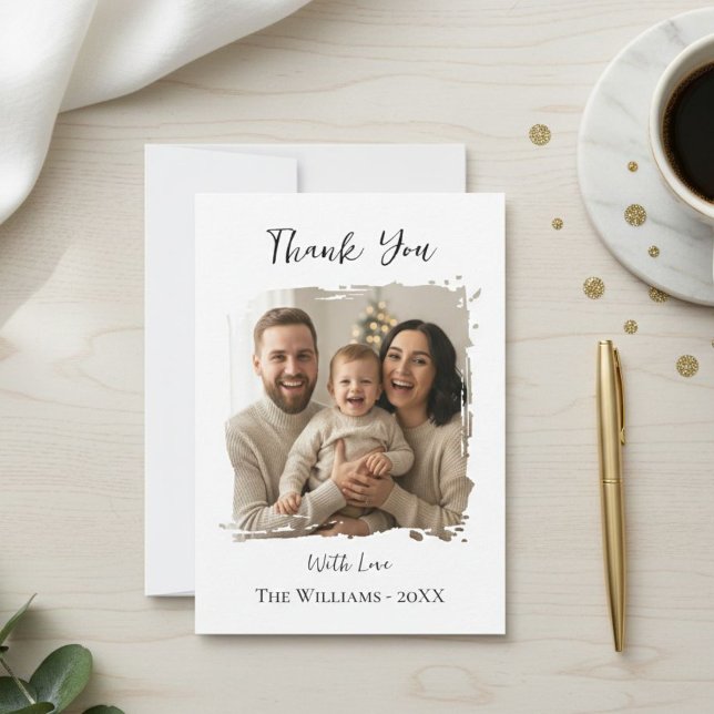 Modern Christmas Photo Card Template, Minimal  Inbjudningar (Skapare uppladdad)