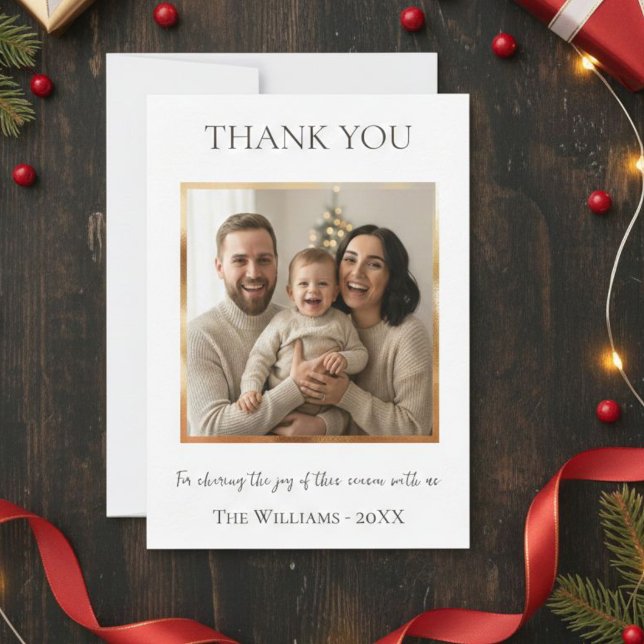 Modern Christmas Photo Card Template, Minimal  Inbjudningar (Skapare uppladdad)