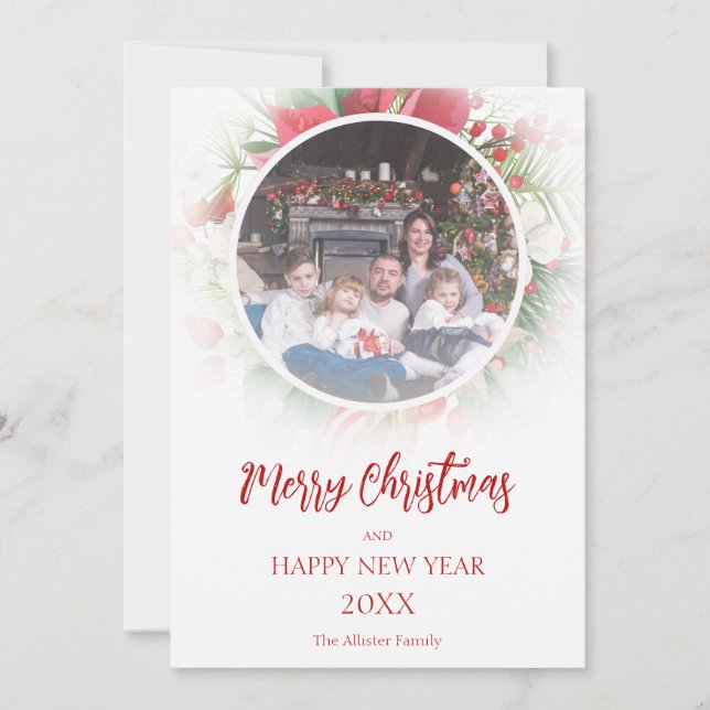 Modern Christmas  Poinsettias Frosted Overlay (Framsida)